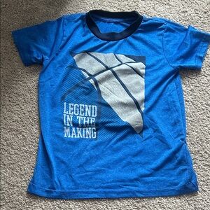 Blue Kids Shirt with Basketball Graphic